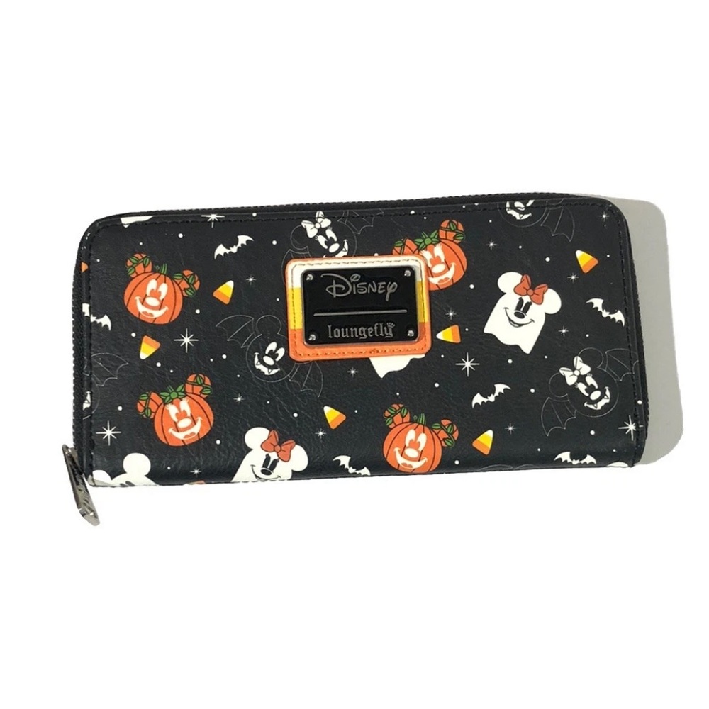Loungefly Disney Spooky Mickey & Minnie Mouse Candy Corn Zip Around Wallet